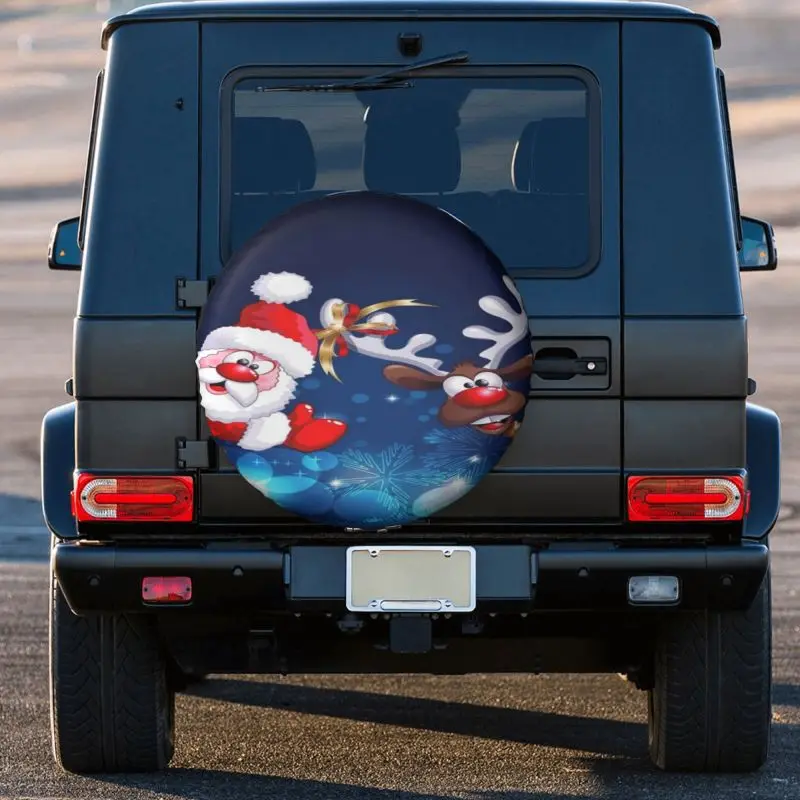 Персонализированный чехол для запасного колеса с рисунком Санта-Клауса в виде снежинки, подарки для автолюбителей, Чехол для шин RV, внедорожника, Автозапчасти, Модная шина Лося