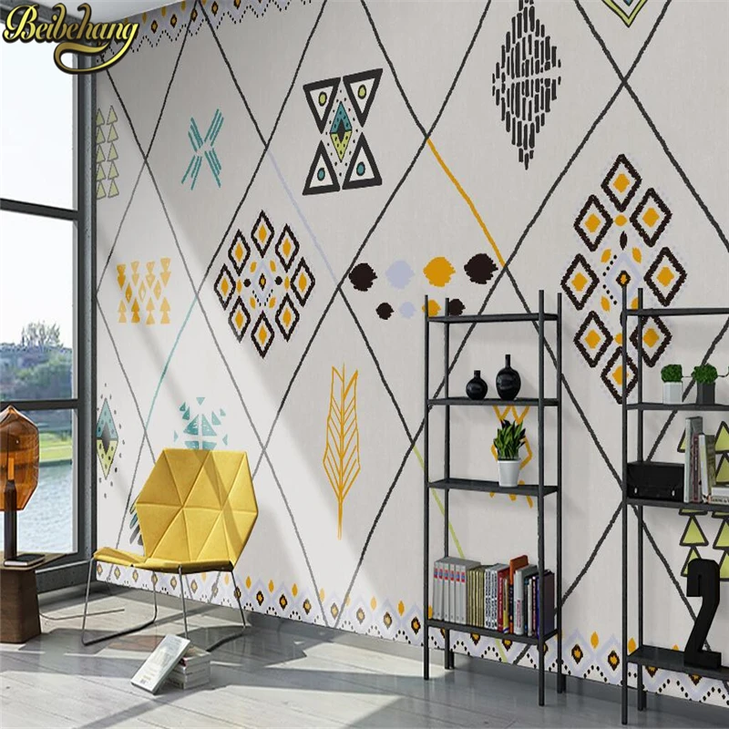 beibehang Пользовательские 3D-фрески, геометрические обои в стиле Марокко, современные фрески, обои для гостиной, спальни, ТВ-фон