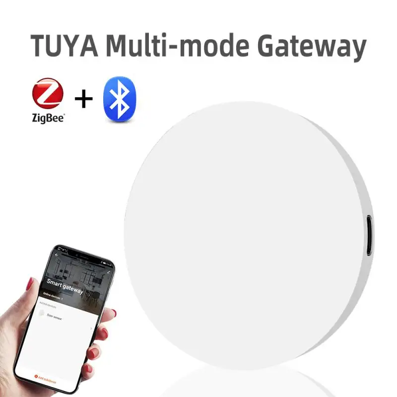 Новый многорежимный шлюз Tuya, совместимый с Bluetooth, Мультипротоколный коммуникационный шлюз Zigbee, Дистанционное управление приложением Tuya/ smart Life