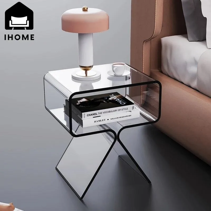 Креативный акриловый столик IHOME, современный простой диван, угловой столик, шкаф для спальни, столик с боковым окном, новинка 2023