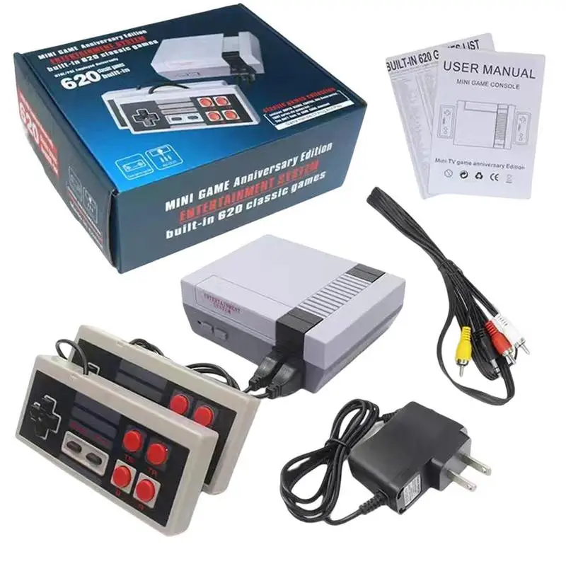 Ретро-игровая приставка Mini NES, 8-разрядная игровая приставка, европейская и американская, для красного и белого цвета, встроенная в машину на 620 игр
