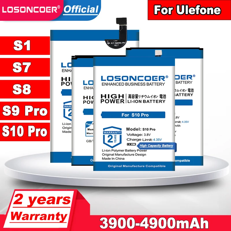 LOSONCOER 3900-4900 мАч Аккумулятор Для Ulefone S1 S7 S8 S8 Pro S9 Pro S10 Pro 3068 MTK6580 MTK6737 MTK6580 Аккумулятор Мобильного Телефона