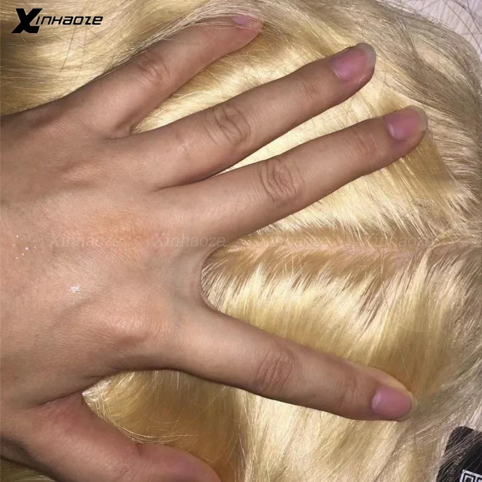 5 * 5 Шелковая Верхняя кружевная застежка Светло-русая Силиконовая Шелковая основа Кружевная застежка из человеческих волос с детскими волосами Remy Для наращивания человеческих волос # 613