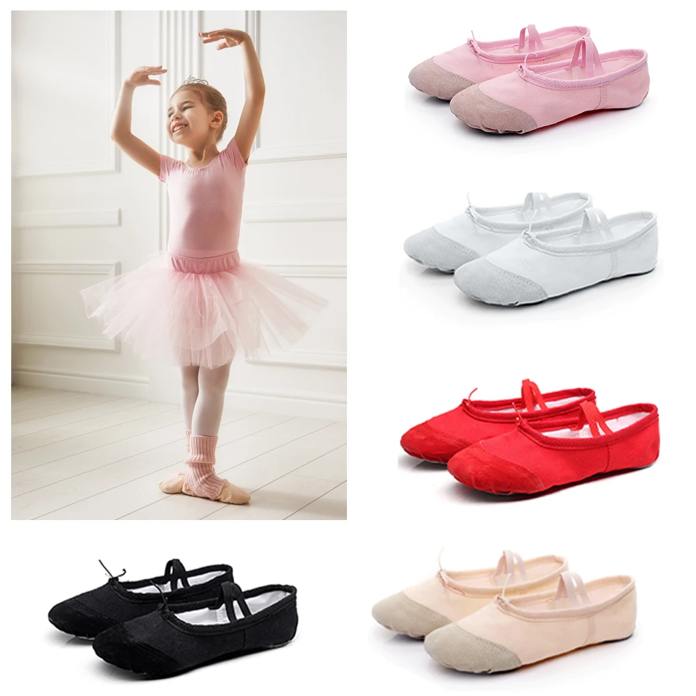 Балетные туфли для девочек, детские танцевальные тапочки, профессиональная парусиновая обувь на мягкой подошве для балетных танцев, женская обувь для занятий йогой в тренажерном зале, танцевальная обувь