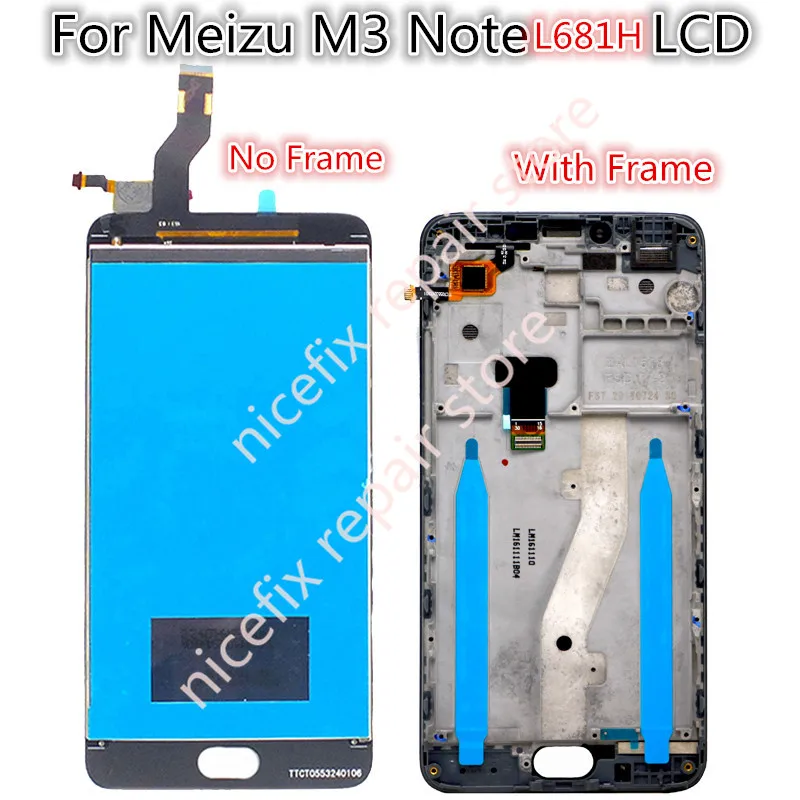 Для Meizu m3 note L681H ЖК-дисплей Дигитайзер Сенсорный Экран Запасные Части Мобильного телефона 5,5 