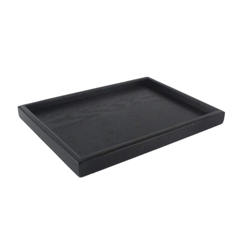 8X Деревянный сервировочный поднос для чайной посуды, черный, 25x18x2 см