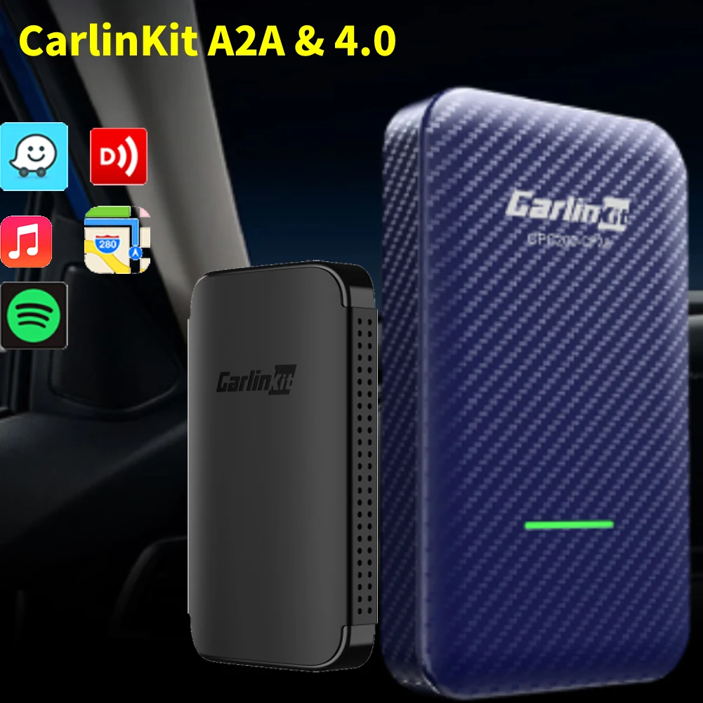 Carlinkit A2A 4.0, проводной и беспроводной адаптер CarPlay, быстрая передача данных, Активатор автомобильного мультимедийного плеера, Подключи и играй