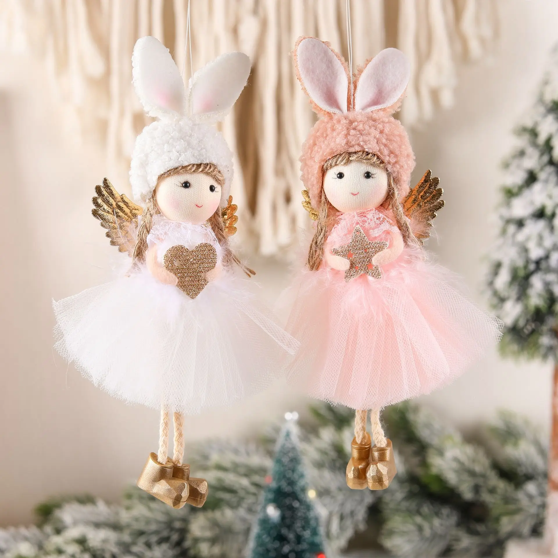 Рождественские украшения, милая кукла с ушками Архангела, Рождественская елка, креативный декоративный шарм