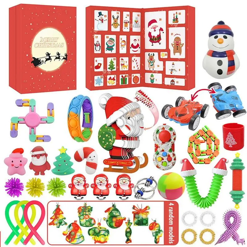 Комплект рождественского адвент-календаря, браслеты с адвент-календарем, календарь обратного отсчета на 24 дня, Рождественская подарочная игрушка для детей