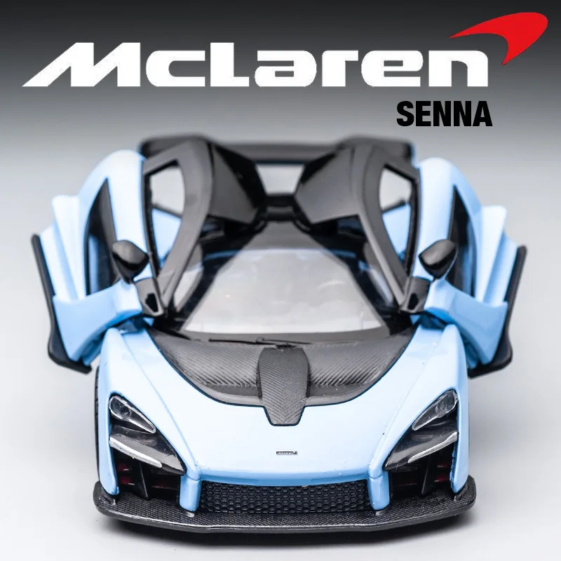 1:32 McLaren Senna Суперкар Из Сплава Модель Автомобиля Игрушка Литье Под давлением Откидные Звуковые и Световые Автомобильные Игрушки Для Детского Автомобиля