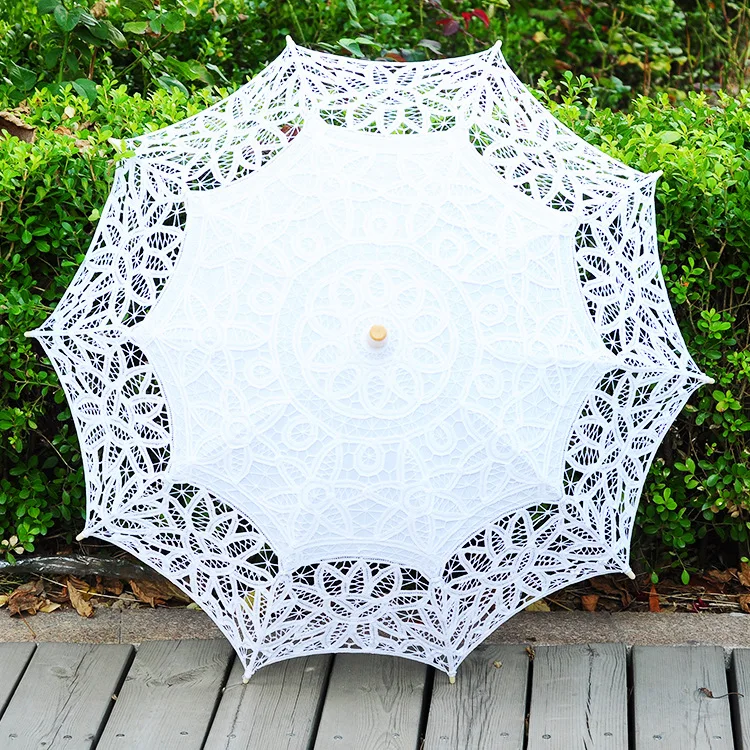 Винтажный черный кружевной зонтик 68 см, готические причудливые полые Викторианские свадебные зонтики, зонт для невесты и подружки невесты