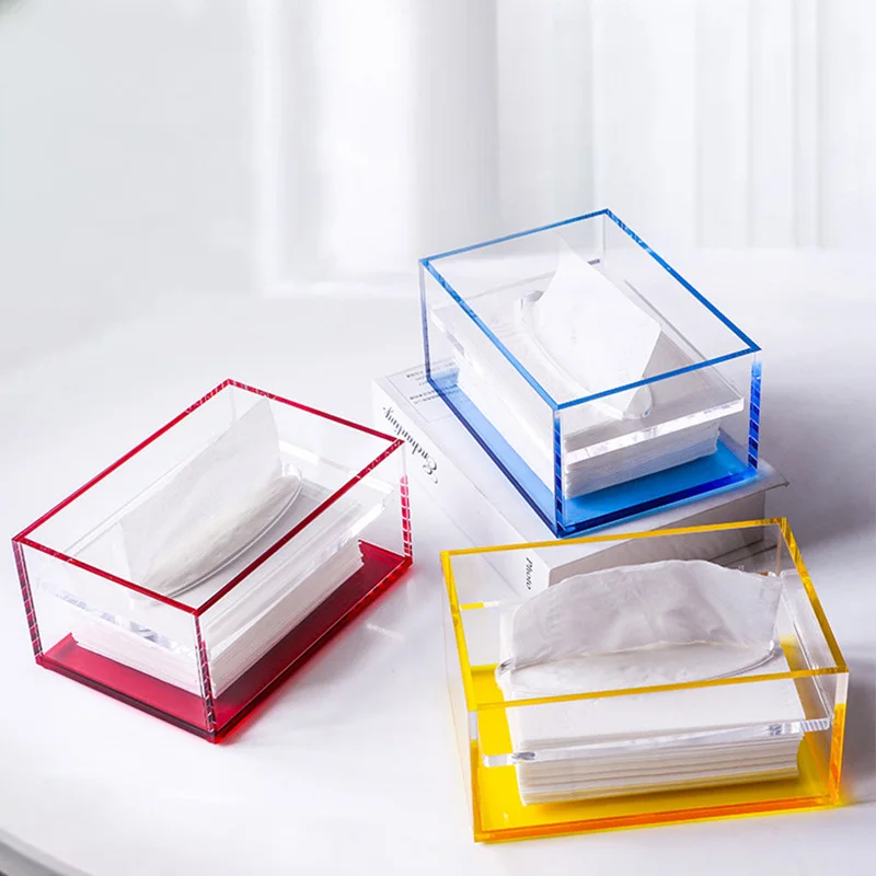 Прозрачная акриловая коробка для салфеток, Ящик для хранения настольных салфеток, Футляр Nordic Paper, Держатель туалетной бумаги, Коробка для полотенец для лица в ванной, Подарок