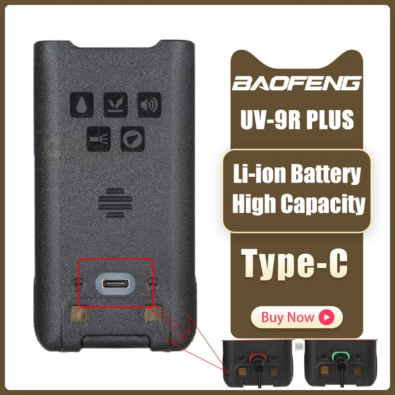 Baofeng UV-9R Pro V1 V2 Портативная рация Аккумулятор Type-C / USB Зарядное устройство Высокой емкости Дальнего действия UV-9R Плюс Радиолюбитель CB Radio T57 ERA AMG