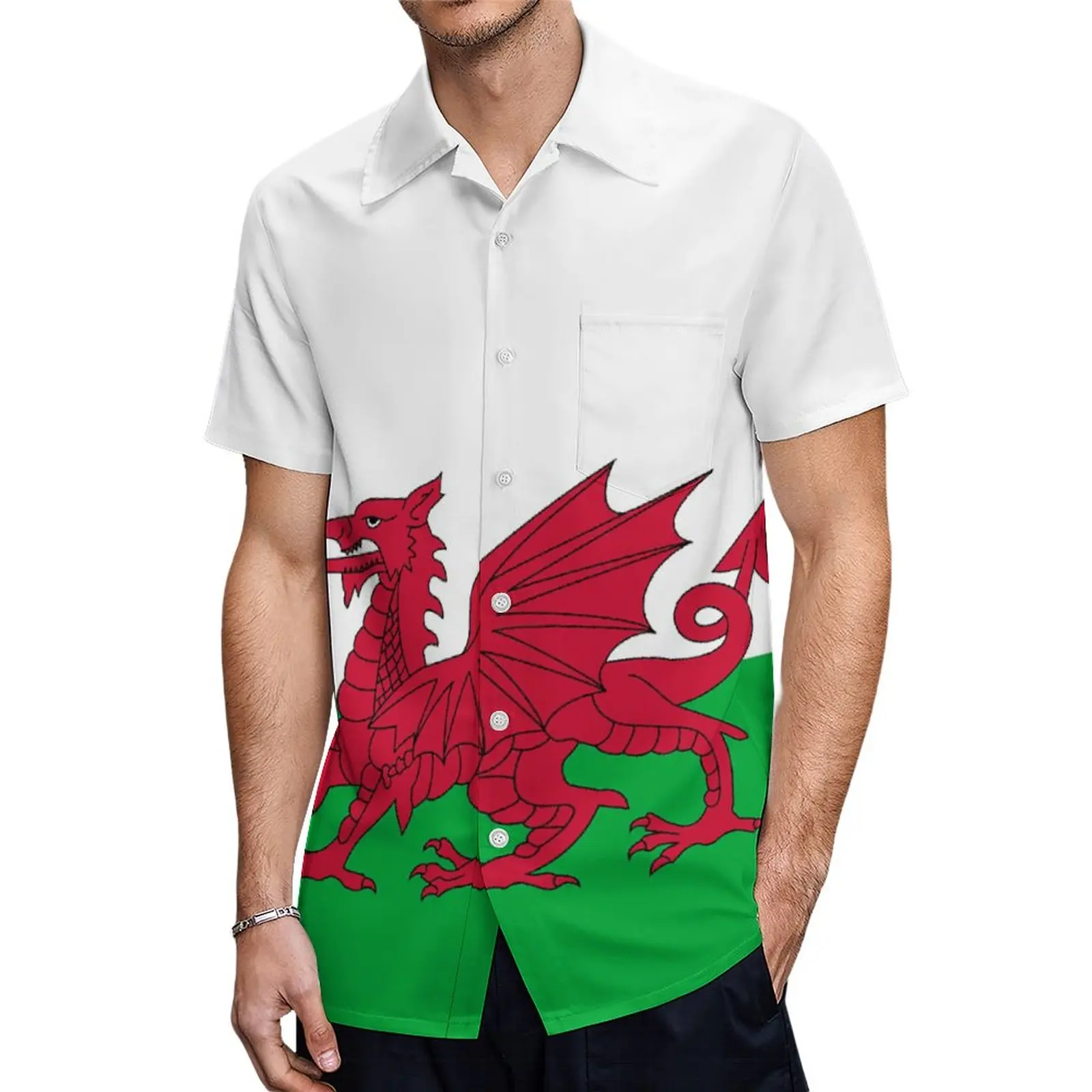 Мини-юбка с забавным изображением Флага Уэльса, Рубашка с короткими рукавами, Футболка, брючный костюм для плавания, Высокое Качество, Размер Eur