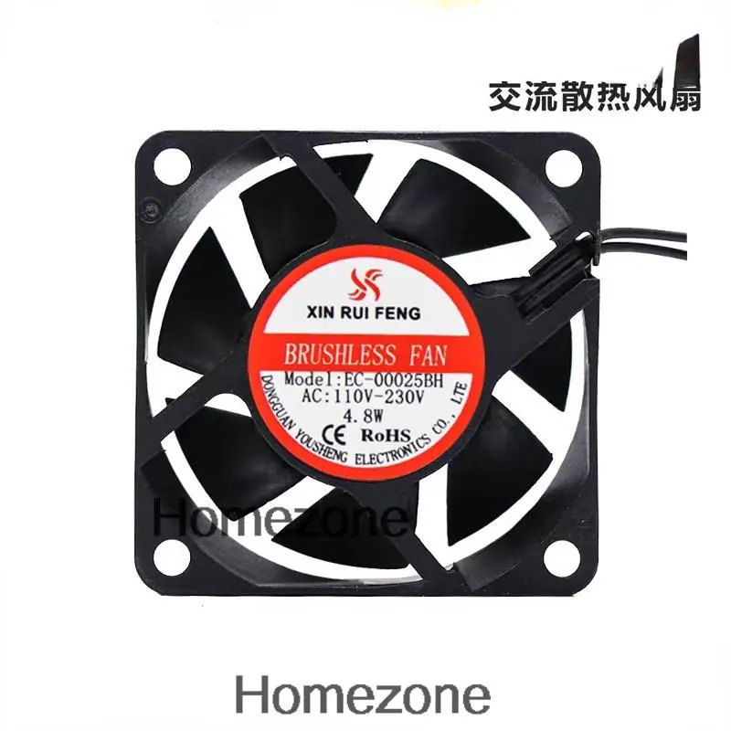 Для охлаждающего вентилятора Xinruifeng EC6025 6 см AC110-220V DC60-240V