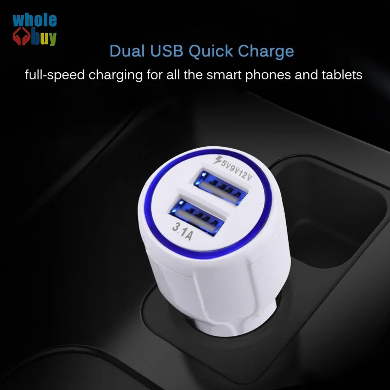Автомобильное зарядное устройство Quick Charge 3.0 для мобильного телефона, автомобильное зарядное устройство с двумя Usb-портами, автомобильное зарядное устройство Qualcomm USB Fast Mini Usb 200 шт./лот
