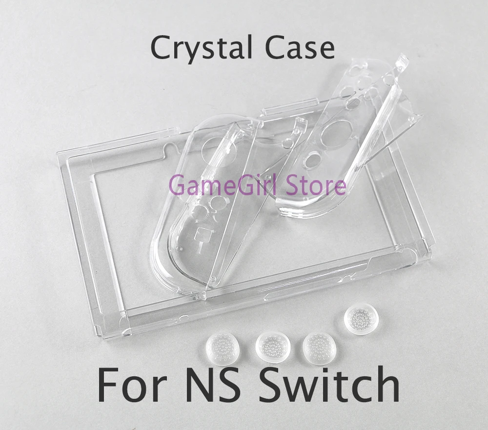 1 комплект для Nintendo NS Switch 7 в 1 Разъемный прозрачный защитный чехол из хрусталя, крышка корпуса с противоскользящей крышкой