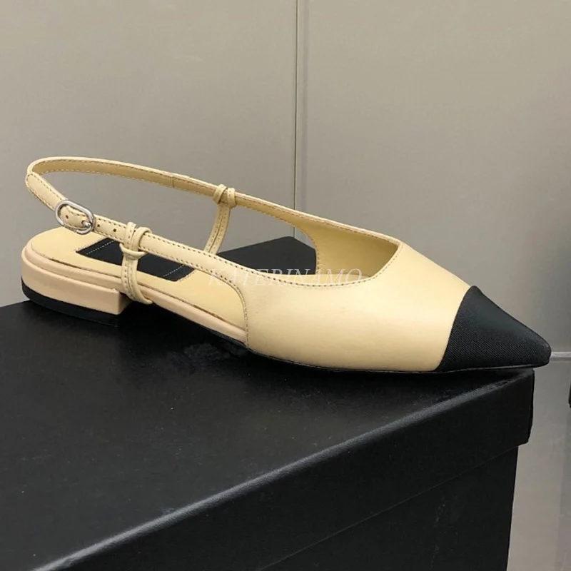 2022 Женские босоножки, Обувь роскошного бренда, дизайнерские туфли на плоской подошве из натуральной кожи, Модные женские туфли с острым носком, золотые босоножки 35-41