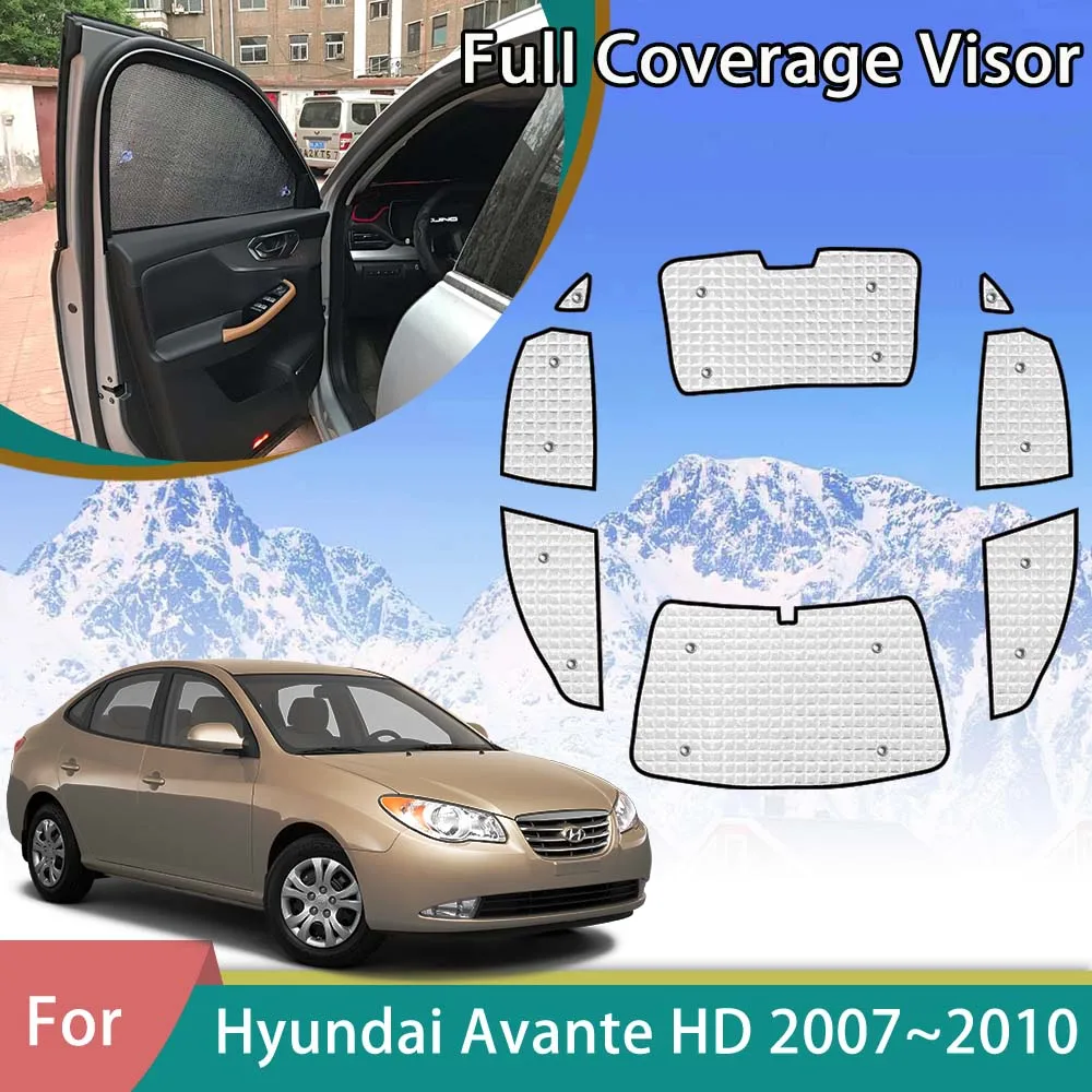 Автомобильный солнцезащитный козырек с полным покрытием для Hyundai Elantra HD Avante 2007 2008 2009 2010, Автоаксессуары, Козырек для защиты окон от ультрафиолета