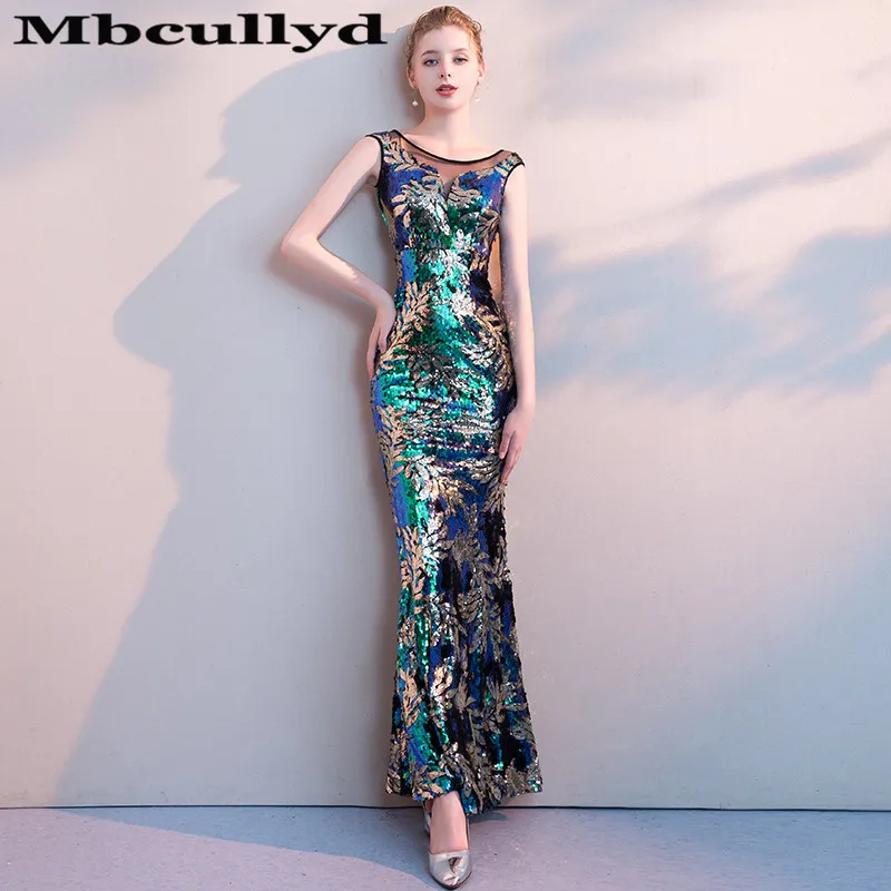 Mbcully 2023, африканские платья русалки с блестками, с прозрачным круглым вырезом и открытой спиной, элегантные черные платья для вечернего гала для девочек