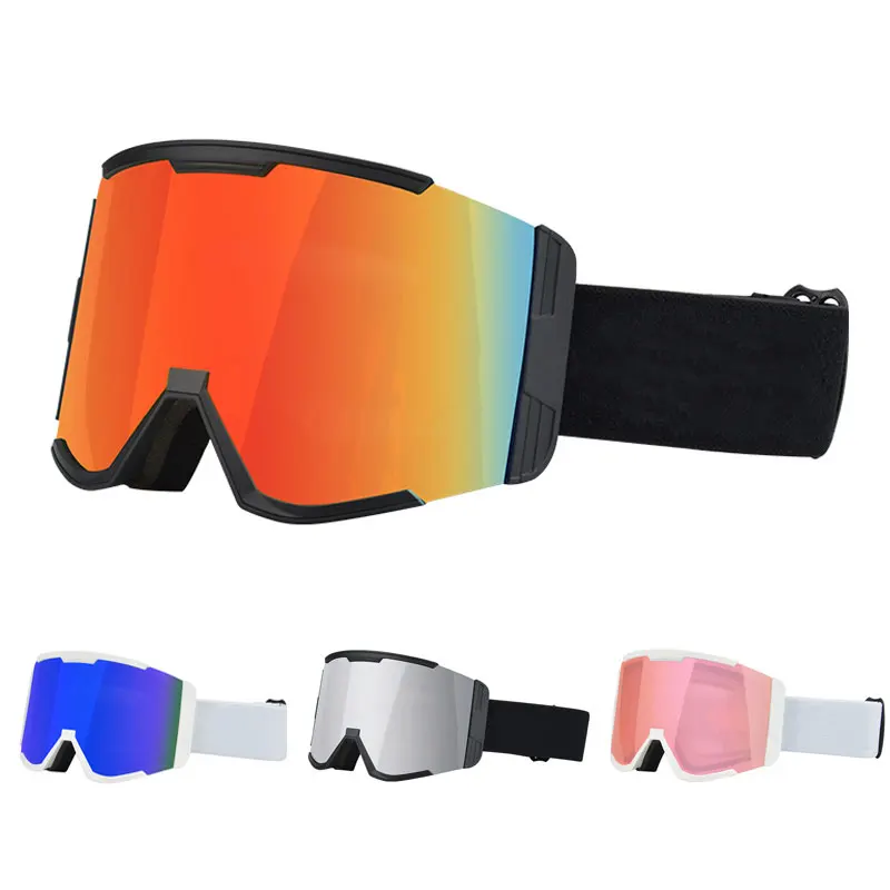 Двухслойные противотуманные лыжные очки UV400, линзы, Лыжная маска, очки для катания на лыжах, очки для сноуборда, зеркальные очки для мужчин