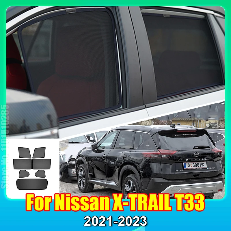 Для Nissan X-TRAIL Rogue T33 2021-2023 XTRAIL Солнцезащитный Козырек На Окно автомобиля С защитой от Ультрафиолета Автоматическая Шторка Солнцезащитный Козырек Сетка Сетка