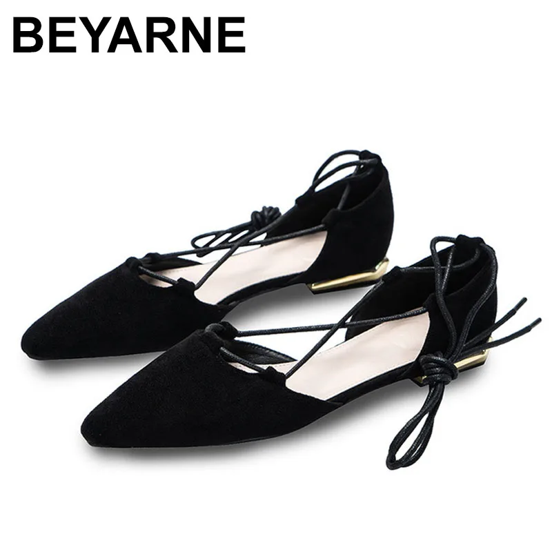 Beyarnec/ женские босоножки на высоком каблуке с перекрестной шнуровкой и острым носком; женская обувь на плоской подошве с закрытым носком; женские сандалии-гладиаторы на низком металлическом каблуке со шнуровкой
