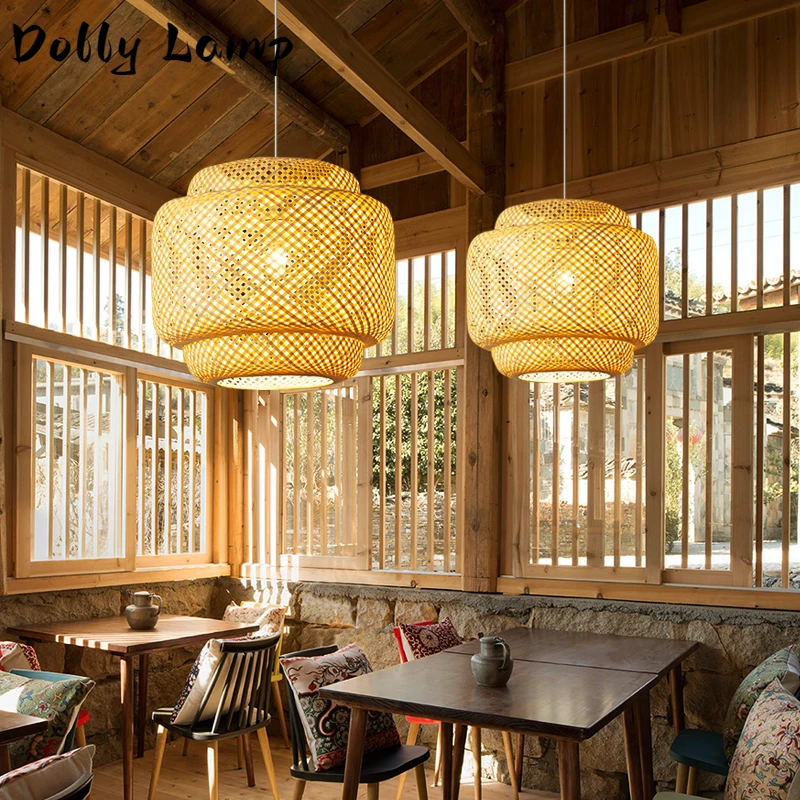 Подвесной светильник в китайском стиле Ручной работы, Бамбуковые подвесные светильники, декор для гостиной, столовой, ресторана, Подвесной светильник в стиле Лофт