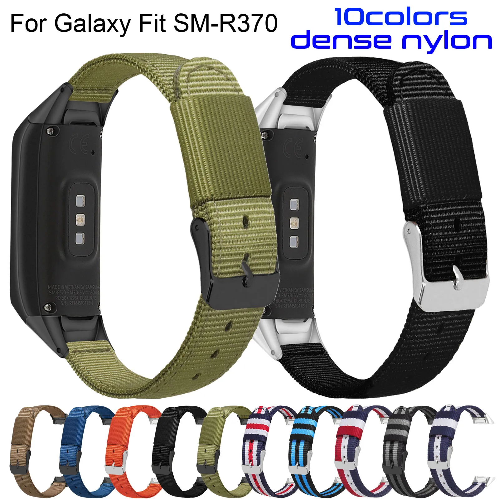 Ремешок для часов Samsung Galaxy Fit SM-R370 Сменный нейлоновый ремешок для часов, холщовый браслет на запястье, ремешки для часов с разъемами