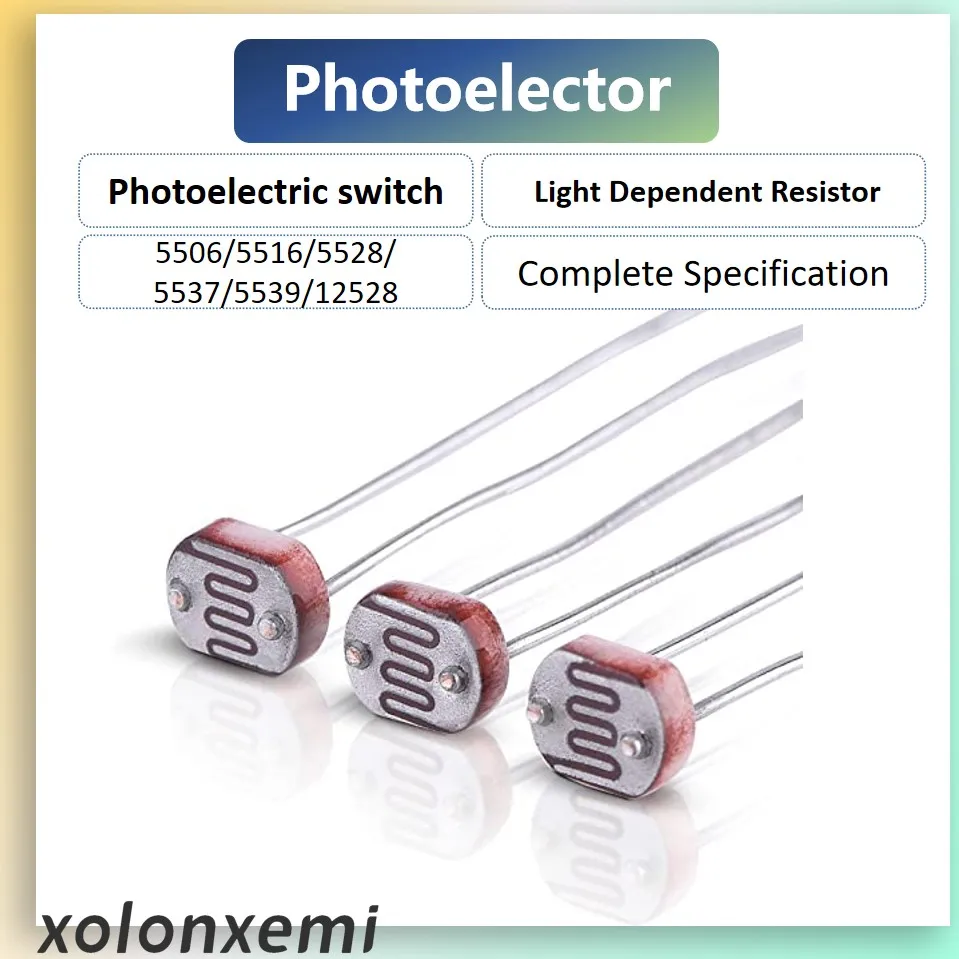 Фоторезистор DIP 5506 5516 5528 5537 5539 12528 Светозависимый резистор LDR 5 мм 12 мм Фотоэлектрический датчик элемент обнаружения