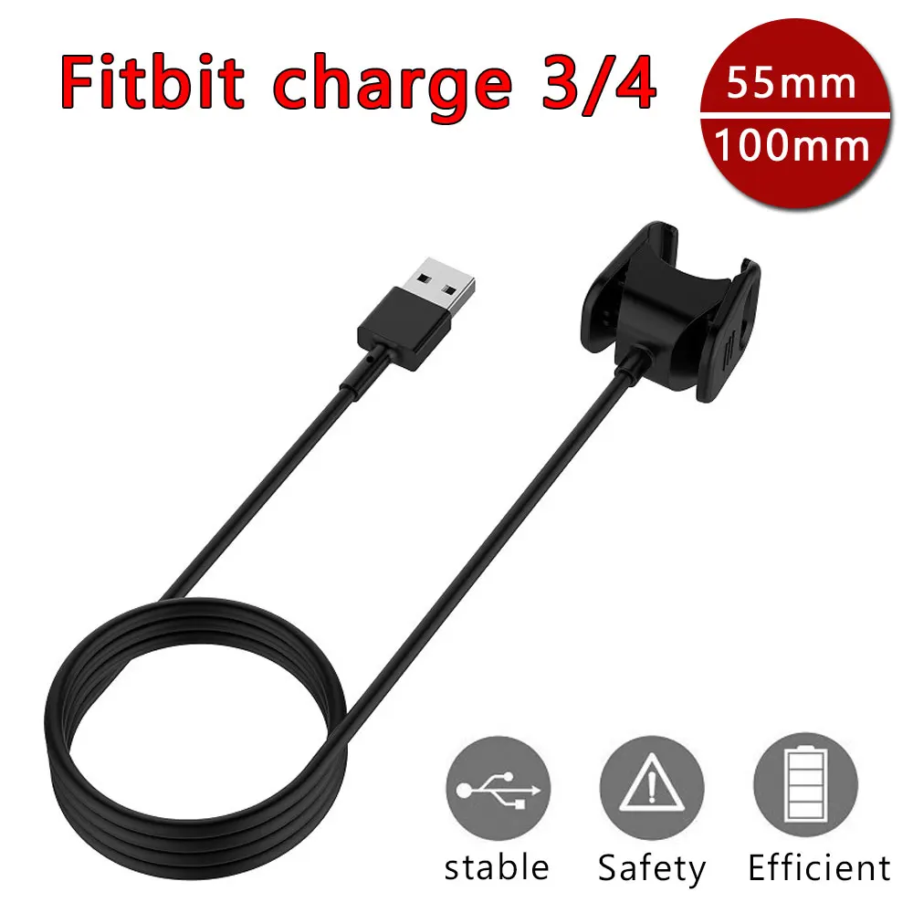 USB-кабель для зарядки смарт-часов Fitbit Charge 3 4, зарядное устройство, адаптер для док-станции, аксессуары