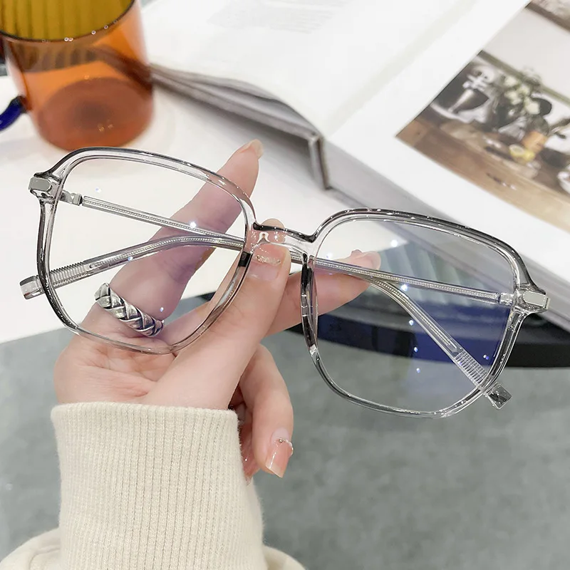 Новая прозрачная оправа для компьютерных очков Для женщин и мужчин, Квадратные очки с защитой от синего света, Пластиковые очки на шарнирах, Оптические очки для очков